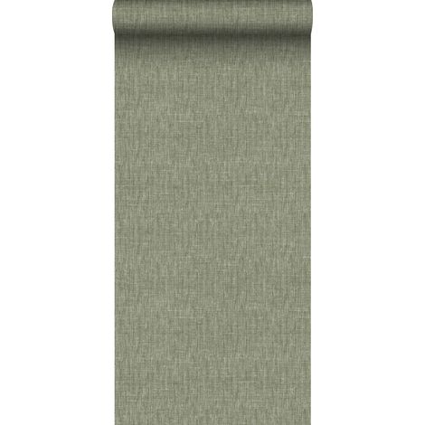 papier peint lin vert olive grisé - Sanders & Sanders (1/5)