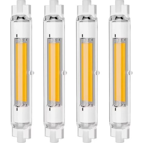 Lot de 4 Ampoules LED R7S 118mm 30W Dimmables, Blanc Chaud 3000K, Sans Scintillement (1/5)