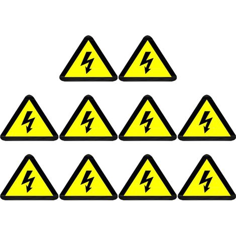 10pcs Autocollants Triangle Jaune Avertissement Risque Électrocution pour Panneaux Électriques Adhésif Haute Température Durabilité pour Usines et Maisons (1/5)