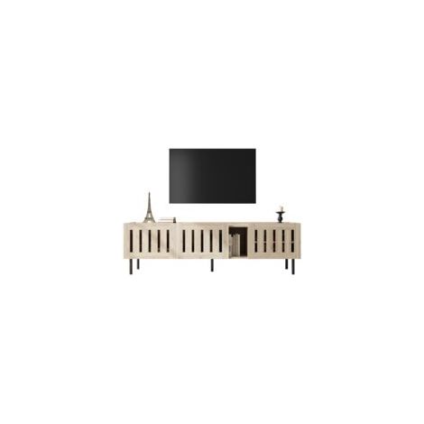 1604047cm Lowboards,Minimalistischer TV-Schrank,TV-Ständer aus Naturholz,Schrank mit durchbrochenem Design,TV-Board Geeignet für 65-Zoll-Fernseher,MDF (1/5)