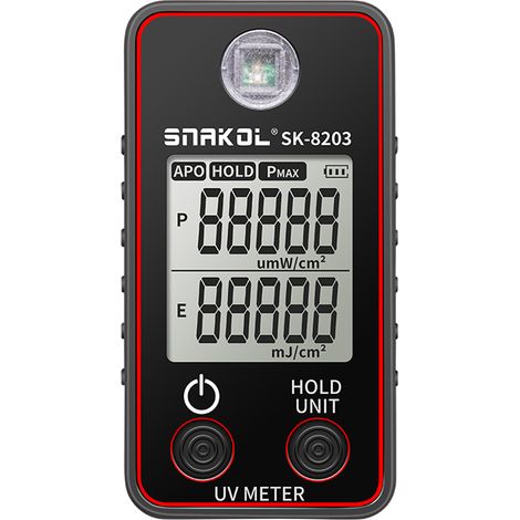 Illuminomètre ultraviolet de haute précision, appareil de mesure d'éclairement portable, test d'éclairage portatif, écran LCD avec maintien des données, fonctions d'arrêt automatique (1/5)