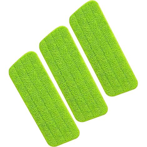 Green Microfiber Replacement Mop Pad for Spray Mop/Steam Cleaner, 3 Pack Replacement Cleaning Sleeves for Mop/Flat (42 x 14 cm) (1/5)