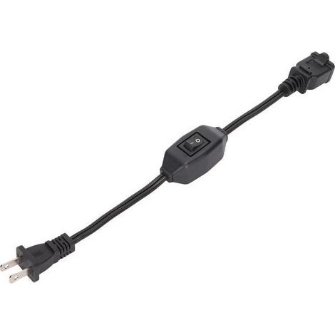 Rallonge électrique américaine avec interrupteur marche/arrêt, câble d'alimentation secteur américain à 2 broches mâle-femelle pour prise mâle 1-15P vers femelle 1-15R, noir (1/5)