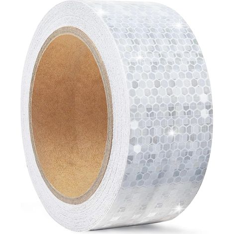 CSPARKV Cinta reflectante autoadhesiva de 5 cm x 10 m para exteriores, cinta fluorescente para casco de motocicleta, cinta de seguridad reflectante blanca impermeable, cinta de advertencia para automó (1/5)