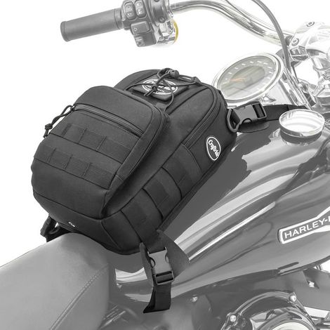 Sacoche de réservoir moto - Craftride Dark Gear - 9L - Fixation par sangle - Housse étanche incluse