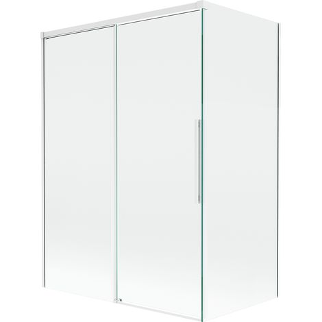 Mexen Rox paravent de baignoire coulissant à 2 panneaux 120 + 70 x 150 cm, transparent, blanc - 8C9-120-070-20-00