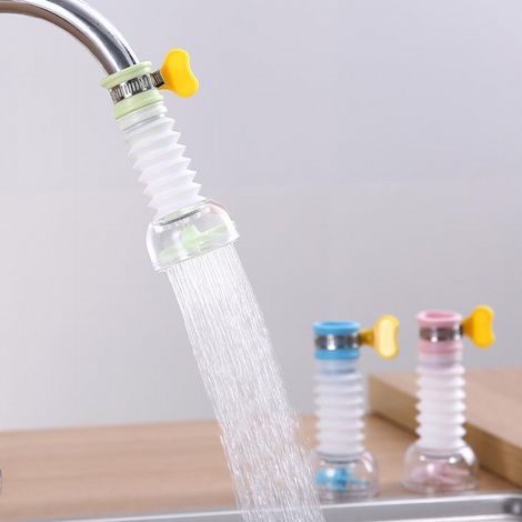 Robinet de cuisine médical en pierre avec douchette anti-éclaboussures, bec télescopique pivotant à 360° - Rose + Vert + Bleu, 6,5 x 4,6 cm, lot de 3 (1/5)