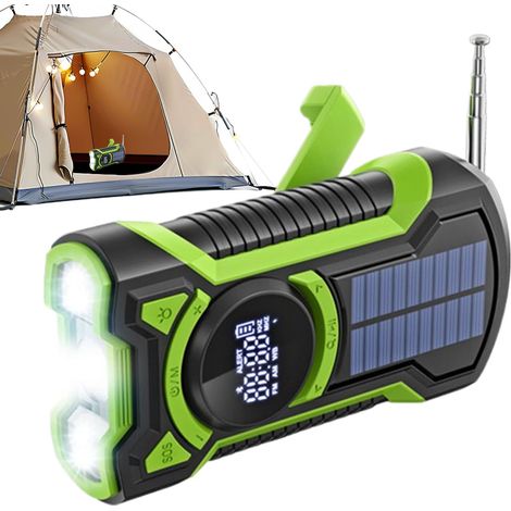 Radio Météo Lampe Torche Rechargeable Multi-Bande Haute (1/5)