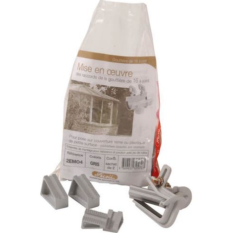 NICOLL 2 étriers et jonction de naissance 16 gris sous sachet