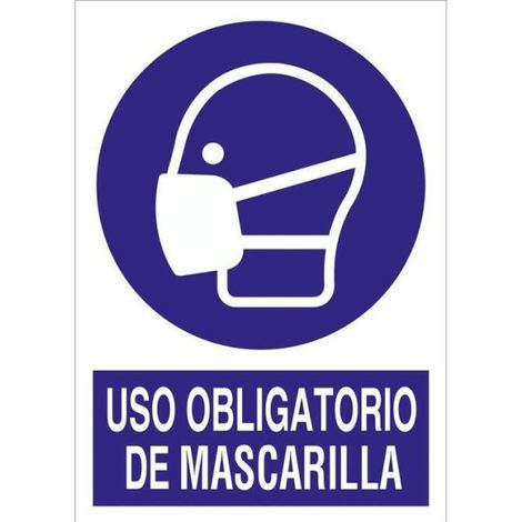 señal poliestireno  210x148mm. uso obligatorio de mascarilla (1/2)