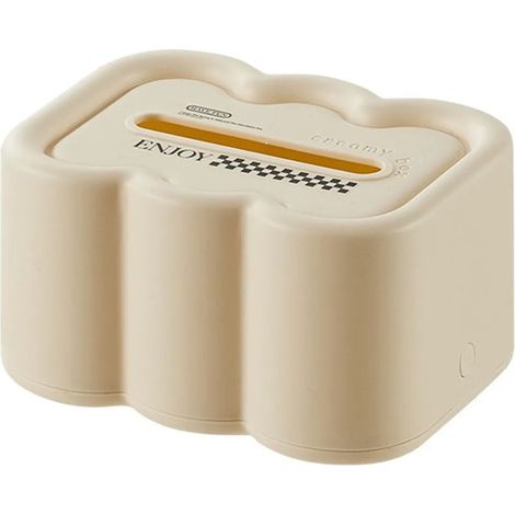 Couvercle de boîte à mouchoirs, en forme de nuage, support décoratif multifonctionnel en plastique pour salon, table à manger, dessous blanc (1/5)