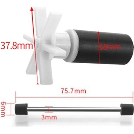 Wasserpumpenturbine für Lay-Z-Spa – Reparaturset für Lay-Z-Spa-Wasserpumpen – inklusive Dichtungssatz – 2 Größen erhältlich, 2 m (1/4)