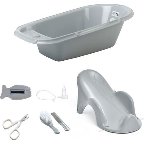 Baignoire Bébé + Transat de bain + Thermometre + Brosse et peigne + Ciseaux + Mouche bébé (1/5)
