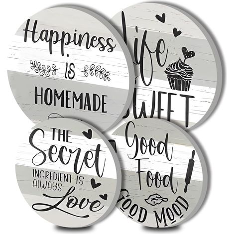 Farmhouse 4 Pack Rustic Metal Round Cookware Covers for Electric Cookers, Top Burners, Gas Stove, Oven Protector, Kitchen Accessories, Modern Decoration of (1/5)