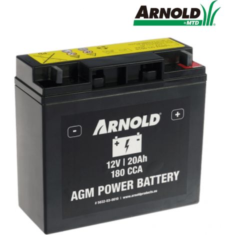 Batterie pour tracteur tondeuse 5032U30010 12V 20Ah – Accessoire SLA pour tondeuse – Dimensions 76x167x181mm – Prête à l'emploi – Arnold (1/3)