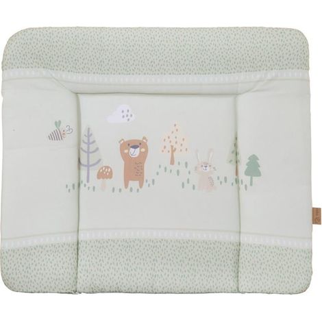 Wickelauflage mit erhöhten Rändern ROBA - Woodland Buddies - 85x75 cm - PU-beschichtet - Pastellgrün - Tiermuster