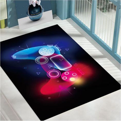 Modern Gamer Bedroom Rug 120x80cm 3D Controller Graffiti Children's Bedroom Rug (1/3)