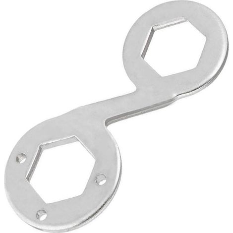 Clé hexagonale double - 36 mm/38 mm - Outil de réparation pour machine à laver - Fer, argent (1 pièce) (1/3)