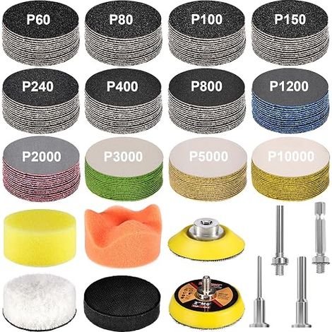 Disques Ponçage Sec Humide 50 mm 60-10000 Grains Auto-Aggripants (1/5)