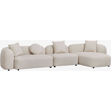 Sofá modular chaise longue derecho de 3 piezas en chenilla Coco SKLUM              (1/5)