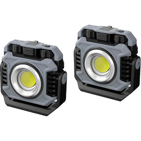 Set mit 2 wiederaufladbaren, tragbaren LED-Campinglampen, Suchscheinwerfern und multifunktionalen Nachtlichtern für die Notbeleuchtung im Freien. (1/5)