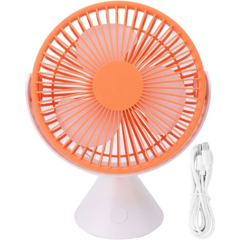 Speed Desktop Table Top Fan Hanging Stand Dual Use USB 360° Rotation Camping Tent Ceiling Fan 1500mAh Orange (1/5)