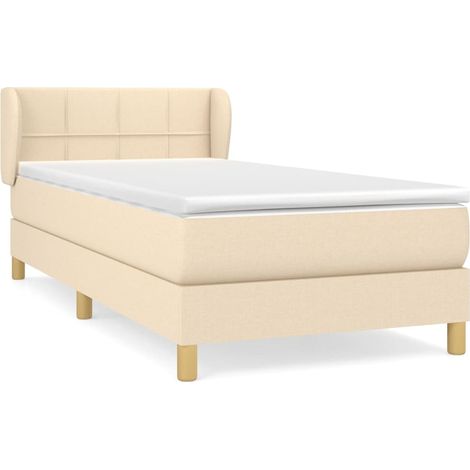 Maison Exclusive - Boxspringbett mit Matratze Creme 100x200 cm St