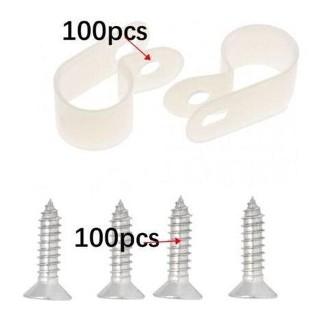 CABLE P-CLIP DIAM 11.6mm NYLON,Avec vis( Prix pour Sachet de 100 )