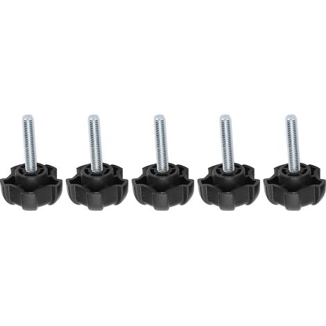 Lot de 5 boutons de rechange en plastique à cinq branches en forme d'étoile, vis de serrage M6-30.