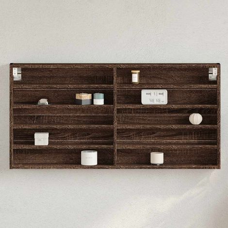 Vitrinenschrank Braun Eichen-Optik 100x8,5x50 cm Holzwerkstoff vidaXL