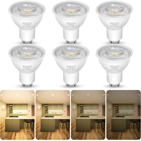 GU10 Led Dimmbar Warmweiss Lampe, 5W 430 Lumen 3000K Warmweiß Glühbirnen,50W Halogenlampe ersetzt, Abstrahlwinkel 38° Leuchtmittel, GU10 Dimmbar, Energiesparlampe,6 Stück (1/5)