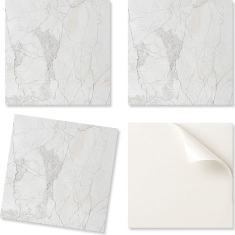 Baldosas de vinilo autoadhesivas impresas con dise帽o de m谩rmol natural, 9x30x30 cm.