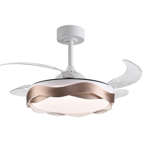 Ventilator dc Kupferwellen, 4 einziehbare Flügel, 72w led 300040006000k, h.35xd.108/50cm