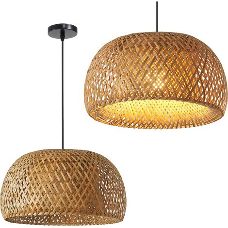 LAMPADA A SOSPENSIONE APP886-1CP NATURALE TONDO 1-PUNTI LUCE E27 38X38X20,5-110,5CM REGOLABILE