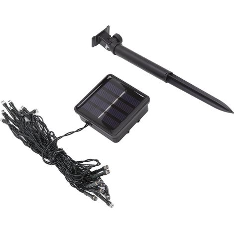 Solar-Lichterkette mit 20 LEDs, IP65 wasserdicht, 2 Modi, automatischer Außenbeleuchtung für Terrasse und Garten, 5 m lang, Weiß (1/5)