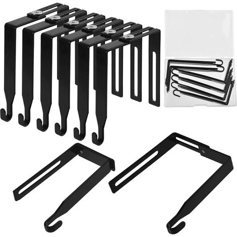 Lot de 8 crochets muraux réglables pour cabines, crochets métalliques universels pour cloisons de cabines, crochets de porte, adaptés aux panneaux de 3,7 cm à 5,5 cm (1/5)