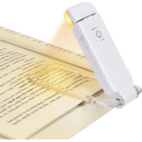 LED USB Rechargeable Livre Lecture Lumière Luminosité Réglable Protection Des Yeux Clip Livre Lumière Portable Signet Lire Lumière Blanc (1/5)