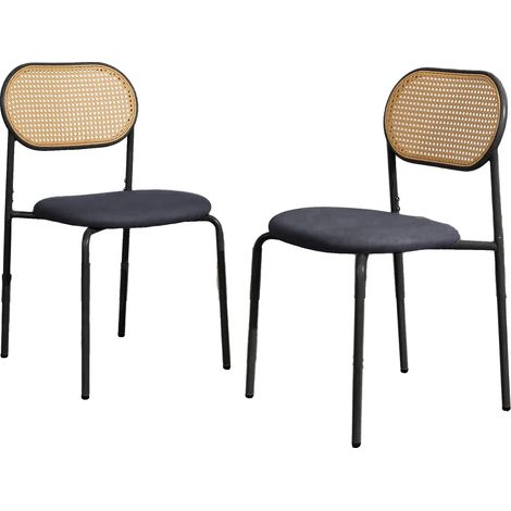 Silla de comedor, diseño moderno, asiento cómodo, A2-Negro (1/2)