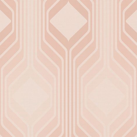 Retro Tapete Profhome 395325 heißgeprägte Vliestapete leicht strukturiert mit geometrischen Formen matt beige creme-weiß 4,5 m2