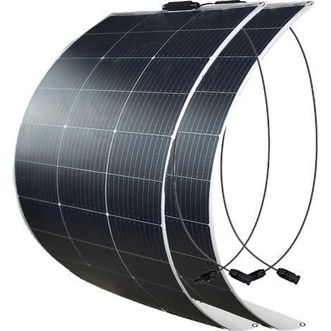 Panneau Solaire Flexible, Haute Efficacité, Imperméable, 2pcs 125w panneau (1/2)