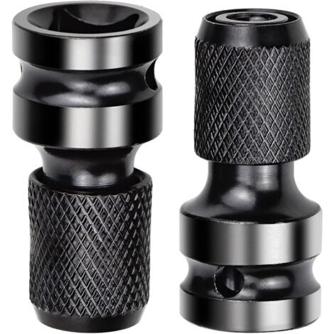 2 Pièces Adaptateurs de Douille 1/2" Carré à 1/4" Adaptateur Impact Cle a Choc Convertisseur de Libération Rapide pour Clé à Cliquet Impact et Porte-embout de Tournevis (1/5)