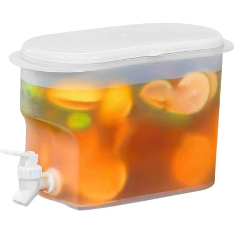 Bouilloire froide avec robinet dans le réfrigérateur Pichet à eau théière à fruits, seau à limonade, grande capacité de 2,8 l avec robinet pour rafraîchir les boissons chaudes, thé aux (1/5)