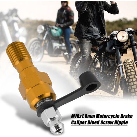 M10x1,0 mm Entlüftungsschraube für den Hauptbremszylinder des Motorrads, Hohlschraube, goldene Staubkappe (1/5)