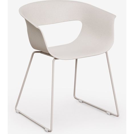 Chaise de jardin avec accoudoirs en polypropylène et acier Alanys SKLUM Blanc de Pierre