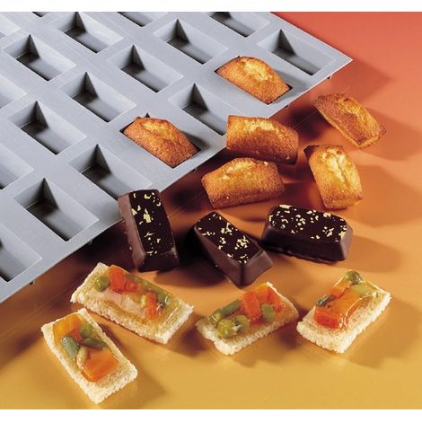 Moule mousse de silicone pour 25 mini financiers plaque 30x17,6 cm (1/2)