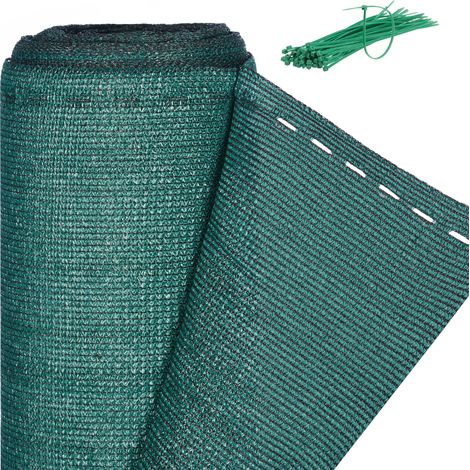 Brezo de tela para jardín 1,5 x 6 m protección óptima contra el viento y las miradas en HDPE verde oscuro 130007156 (1/5)