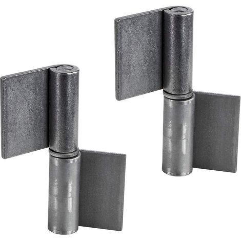 Anschweißbares Türband – Metall, Höhe = 80 mm, DIN rechts. Robustes Band für Gartentore und Maschinen. Türband für Stahltore – 2 Stück (1/5)