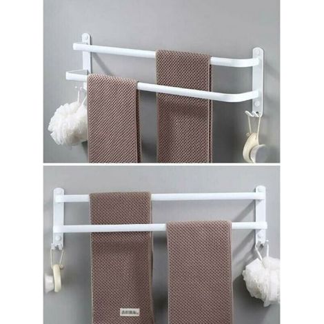 Porte-serviettes mural - - 50cm - Aluminium - Style contemporain - Blanc (1/4)