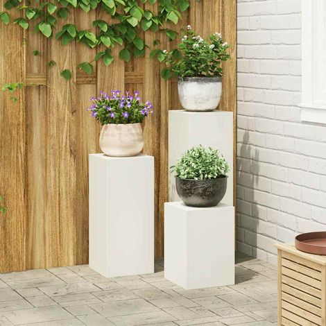 Pflanzenständer 3 pcs Weiß Stahl