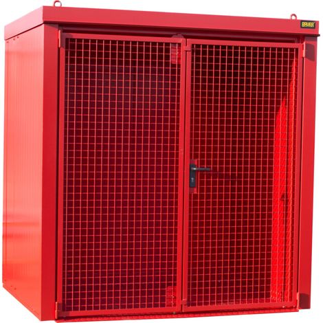 Bauer Südlohn Conteneur pour bouteilles de gaz GFC-B M2, peint, rouge feu (1/3)